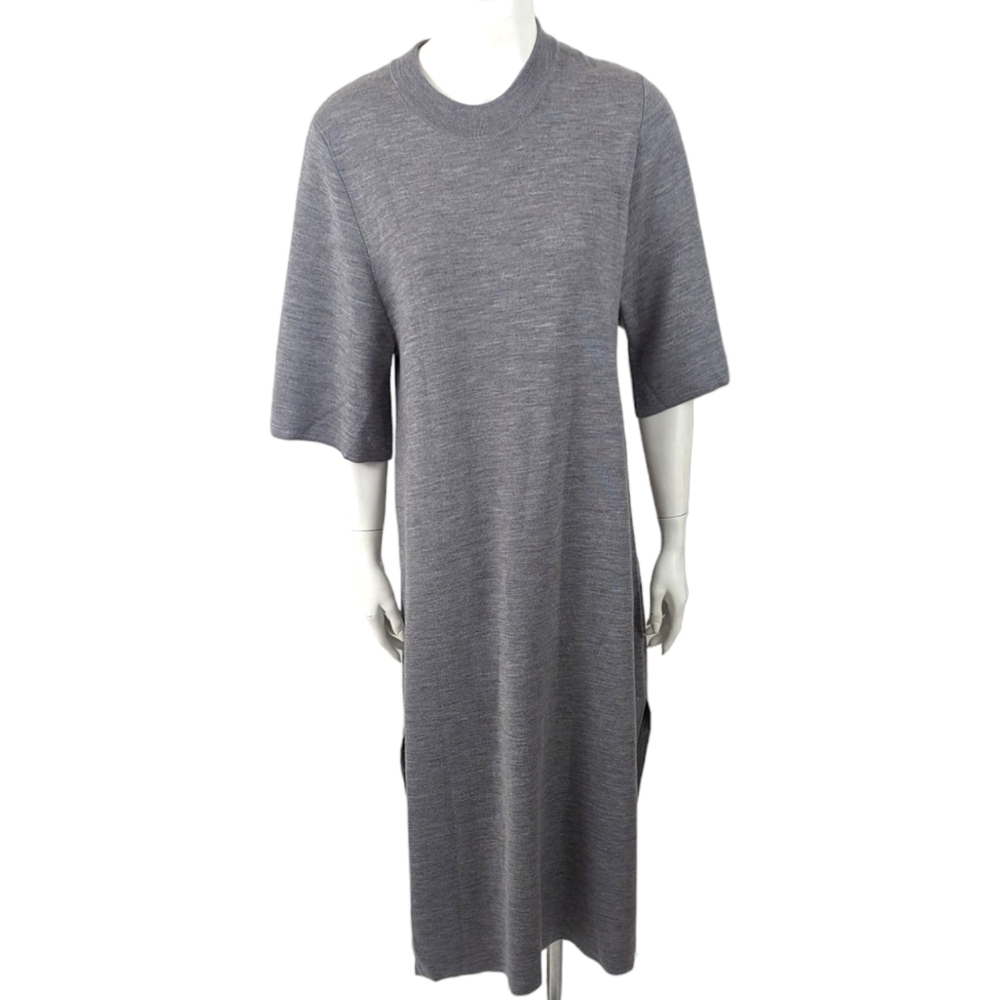 Studio Nicholson Knit Maxi Dress Wool Silk Cashmere Womens 10 Gray Designer Luxe